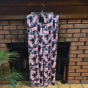 Marvel Black and Red Logo Print Mens Lounge Pants